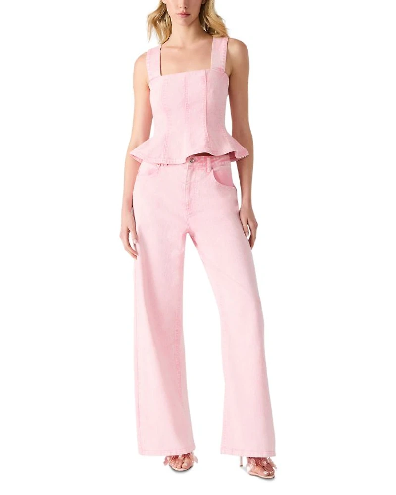 High Rise Wide Leg Jeans Prism Pink