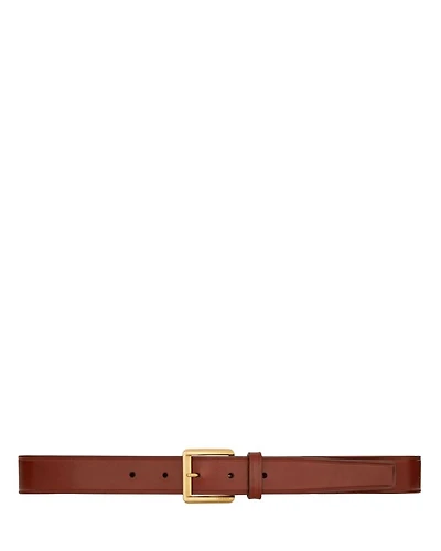Rectangular Buckle Belt Leather