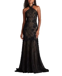 Lakota Embroidered Halter Gown