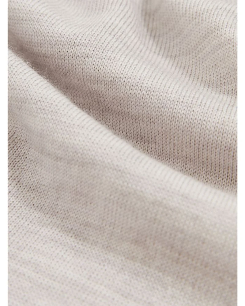 Open Collar Wool Polo Sweater