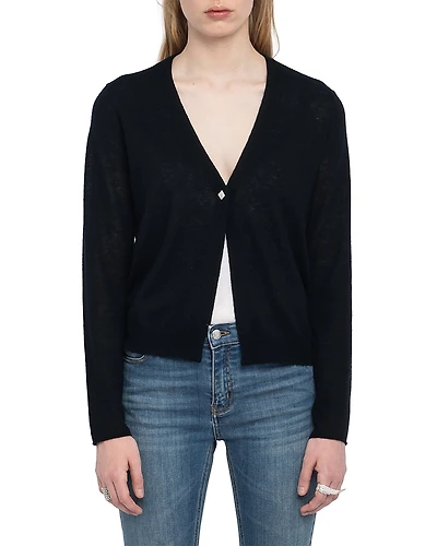 Zadig & Voltaire Manylla Cashmere V Neck Cardigan Sweater
