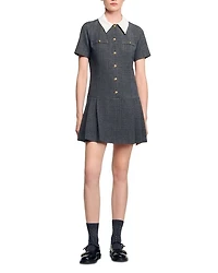 Mini Pleated Dress With Rhinestones