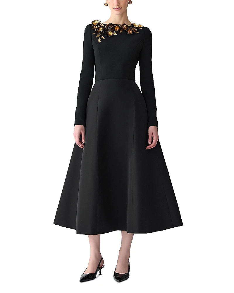 Carolina Herrera Embellished Silk Dress