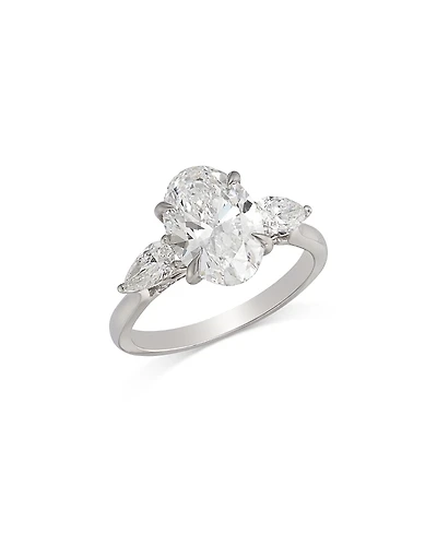 Bloomingdale's Fine Collection Certified Lab Grown Diamond Oval & Pear Engagement Ring