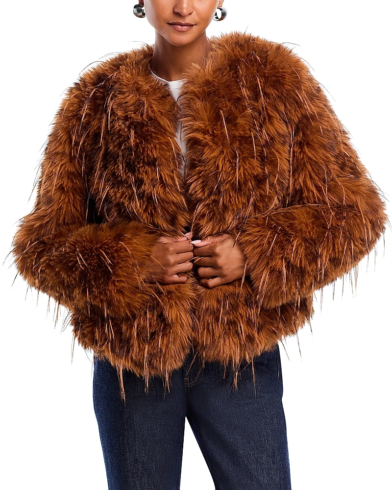 Aqua Faux Fur Toggle Jacket - Exclusive