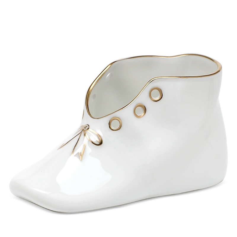 Herend Porcelain Golden Edge Baby Shoe Figurine