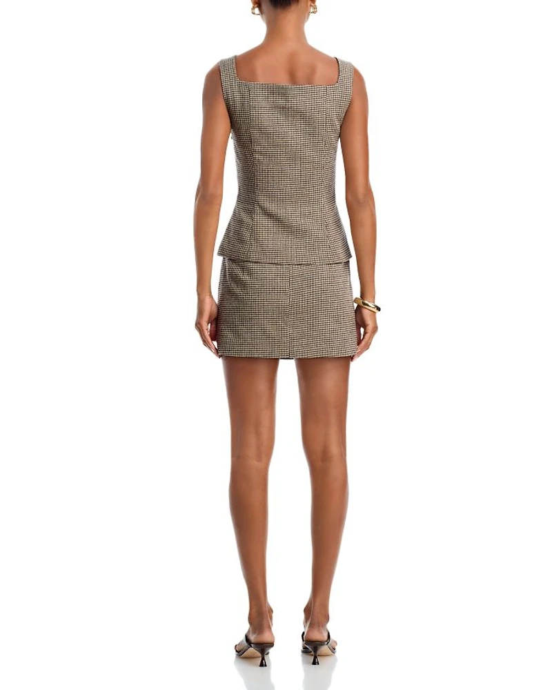 Houndstooth Square Neck Top