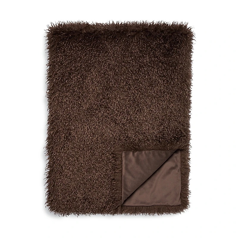 Hudson Park Collection Mongolian Faux Fur Throw Blanket - Exclusive