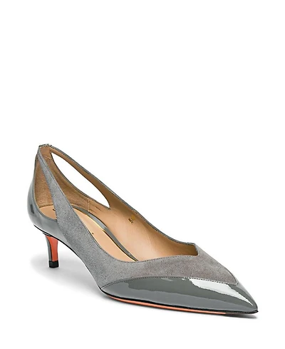 Women's Leather Mid-Heel Pumps
