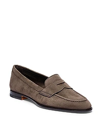 Santoni Women's Nubuck Penny Loafer