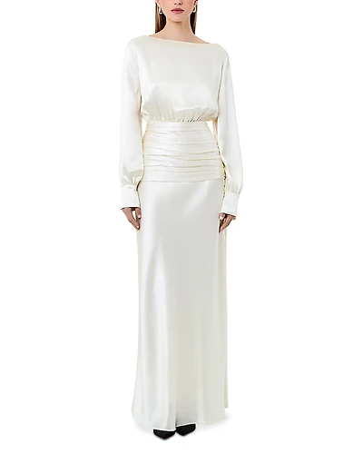 Nicholas Samina Long Sleeved Shirred Gown