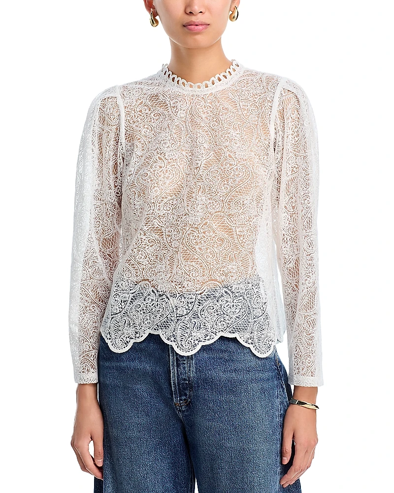 Aqua Lace Long Sleeve Top - Exclusive