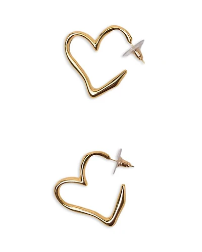 Gold Plated Heart Hoop Earrings