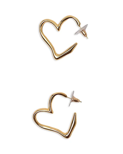 Maje Gold Plated Heart Hoop Earrings