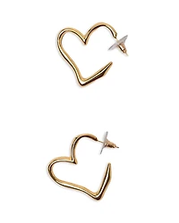 Maje Gold Plated Heart Hoop Earrings
