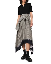 Maje Printed Two Tone Dress