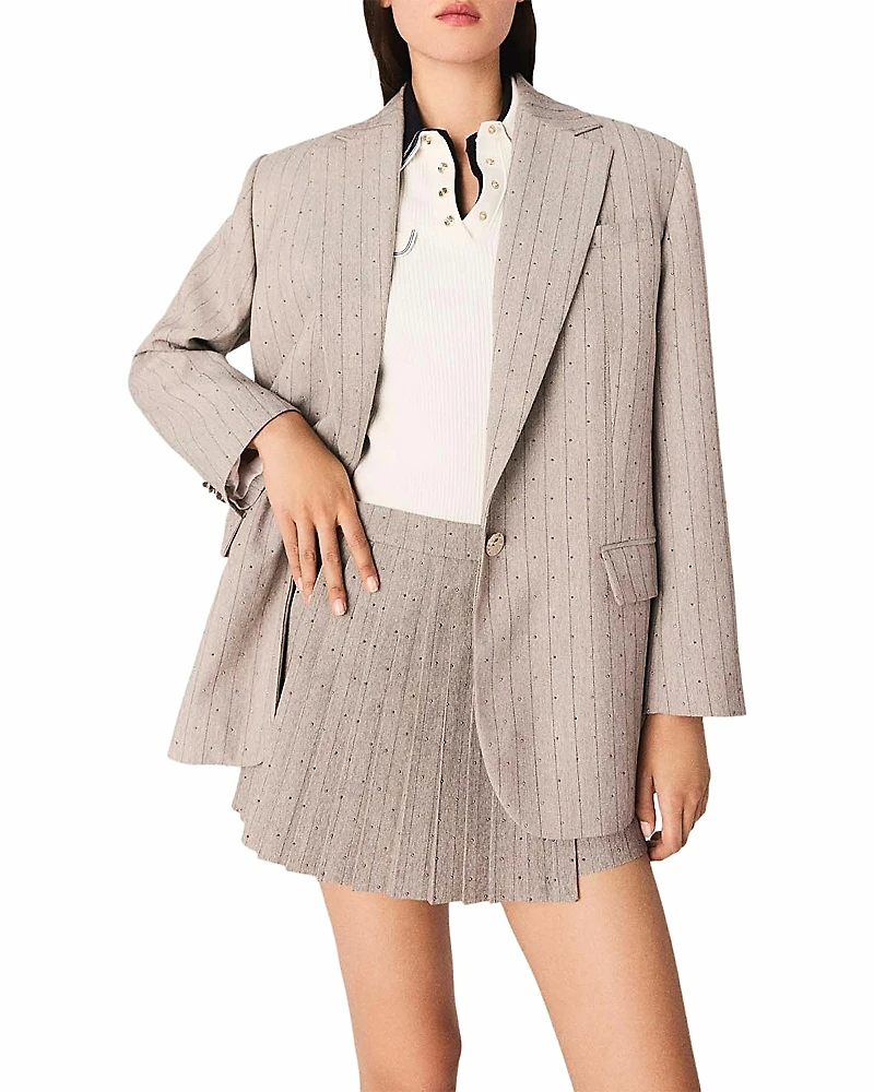 Maje Rhinestone Suit Jacket