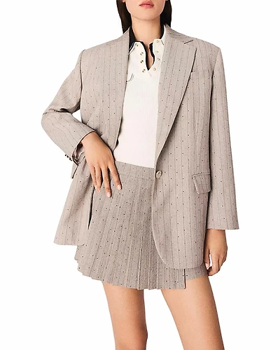 Maje Rhinestone Suit Jacket