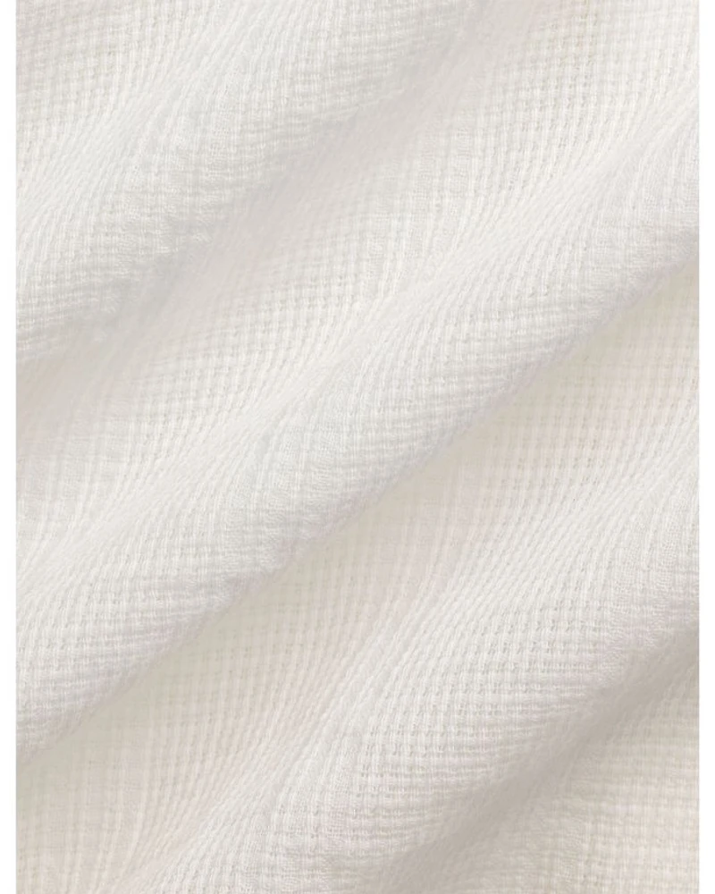 Classic Fit Basket Weave Camp Shirt