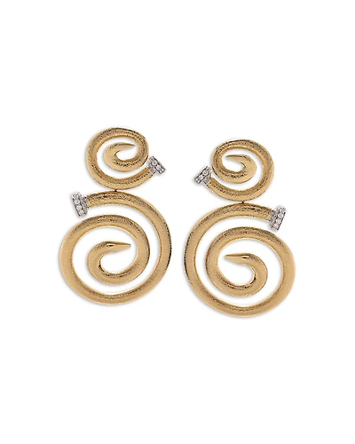 David Webb Diamond Tip Spiral Nail Earrings