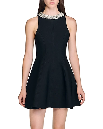 Sandro Pearl Collar Short Dress