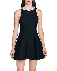 Sandro Pearl Collar Short Dress