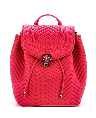 Pre-Owned Bvlgari Medium Serpenti Forever Backpack Quilted Leather