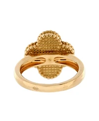 Vintage Alhambra Ring 18K Gold with Onyx and Diamond