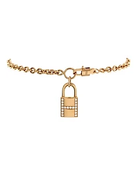Pre-Owned Hermes Amulettes Cadenas Pendant Bracelet 18K Rose Gold with Diamonds