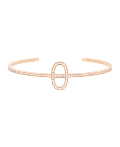 Chaine d'Ancre Contour Cuff Bracelet 18K Rose Gold with Diamonds