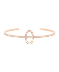 Chaine d'Ancre Contour Cuff Bracelet 18K Rose Gold with Diamonds