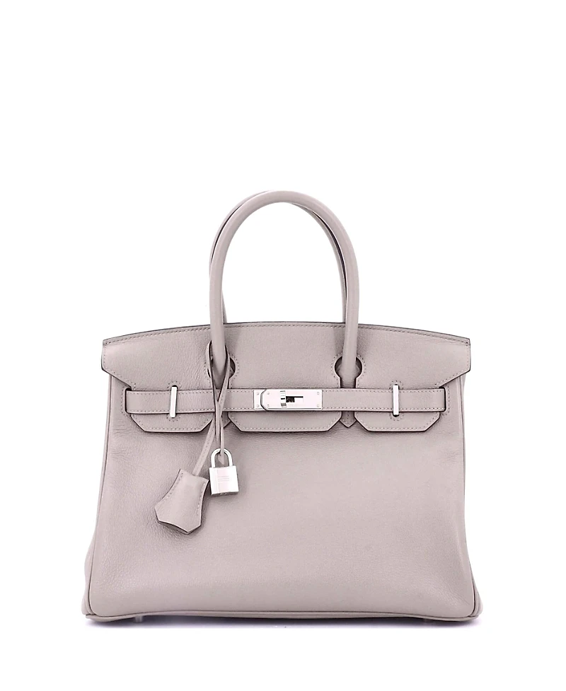 Pre-Owned HERMES Birkin 30 Handbag Grey Novillo with Palladium Hardware
