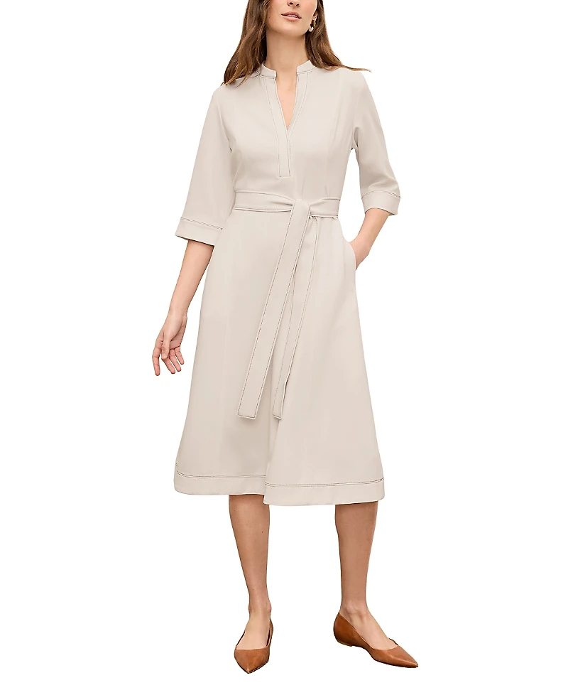 M. m.LaFleur Lauleh Women's Everyday Crepe with Topstitch Dress
