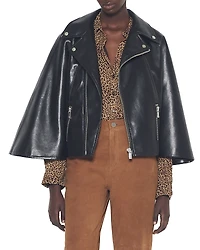 As by Df Faith Recycled Leather Moto Cape