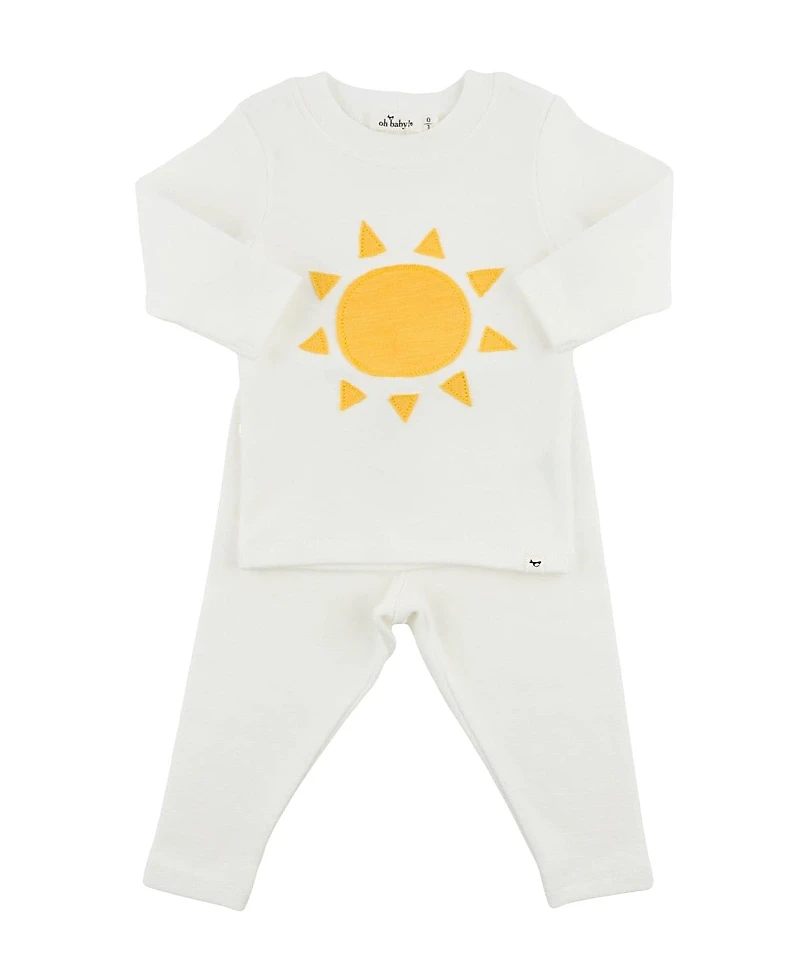 oh baby! Unisex Sun Slub Applique Two Piece Set - Baby