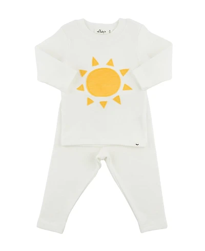 oh baby! Unisex Sun Slub Applique Two Piece Set - Baby