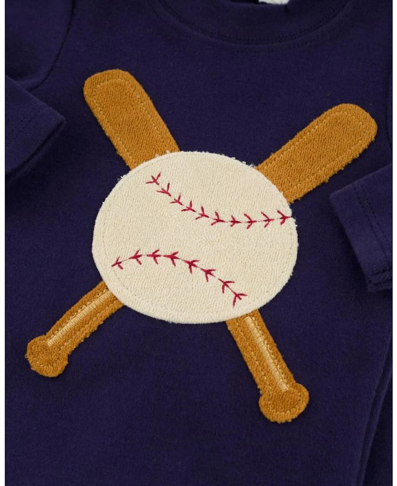 Boys' Terry Baseball Applique Two Piece Set - Baby