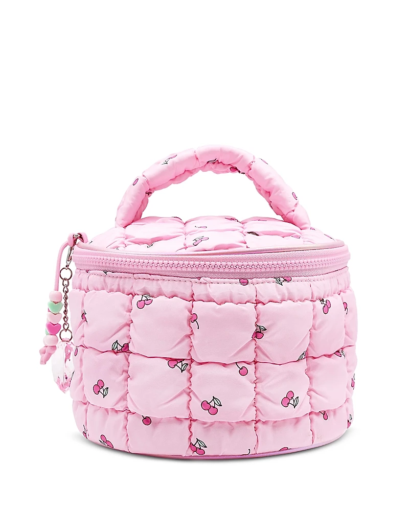 Omg Accessories Cherry Print Scrunch Round Train Case