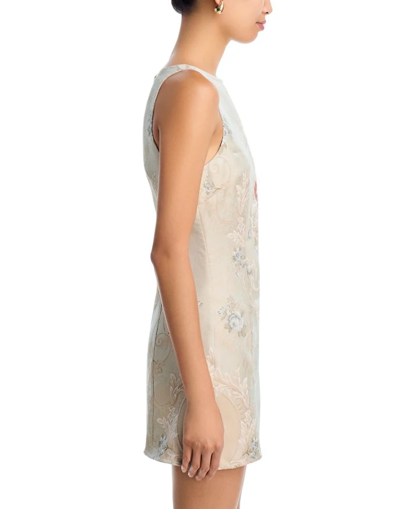 Jacquard Rose Sleeveless Mini Dress - Exclusive