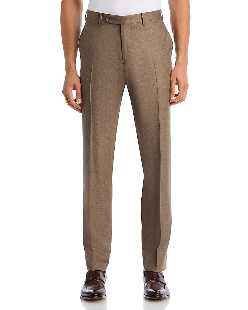 Canali Capri Slim Fit Wool Flannel Trousers