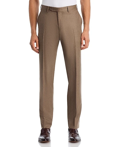 Canali Capri Slim Fit Wool Flannel Trousers