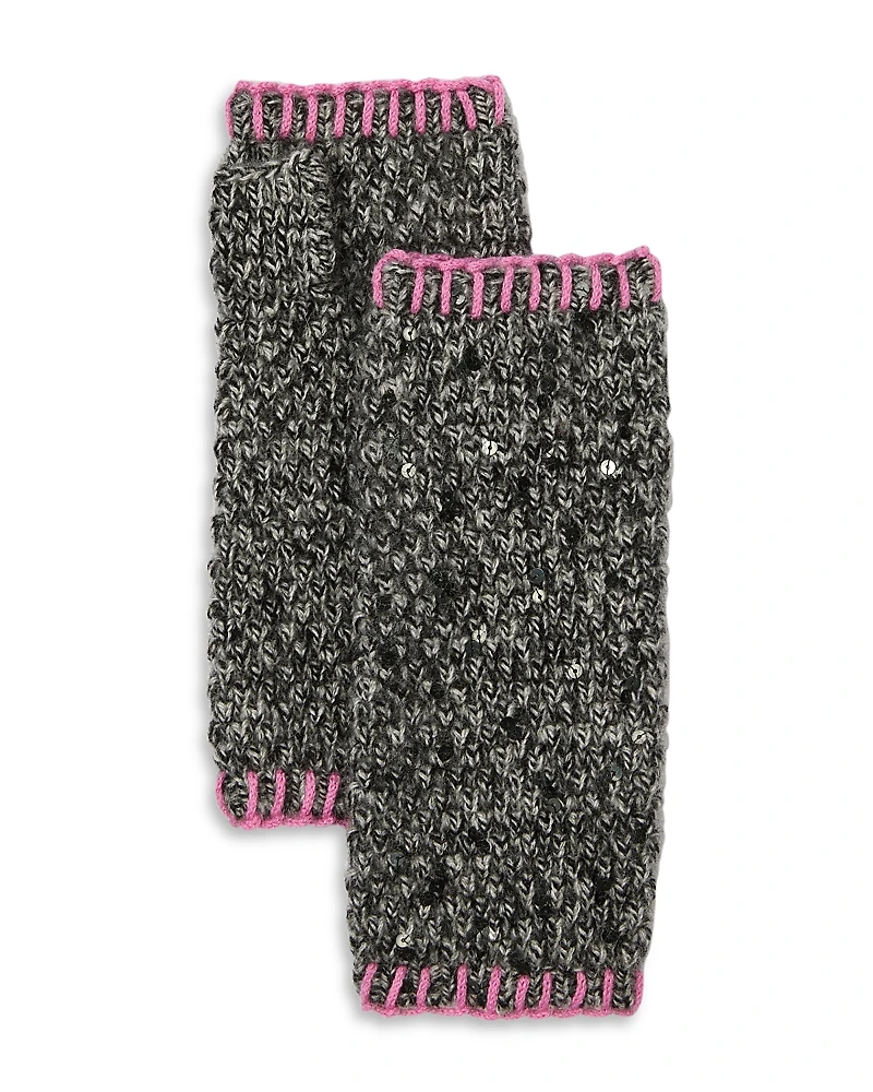 Carolyn Rowan Accessories Cashmere Tweeded Sequins Gloves
