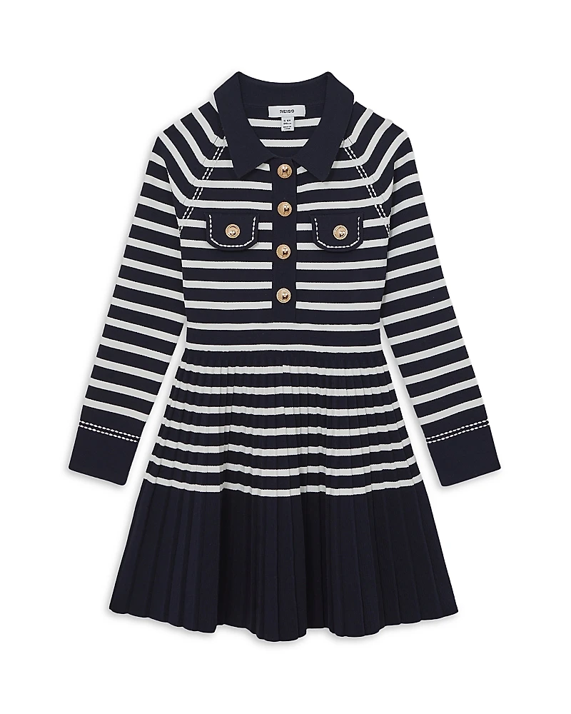 Reiss Girls' Sapna Striped Knitted Dress - Big Kid