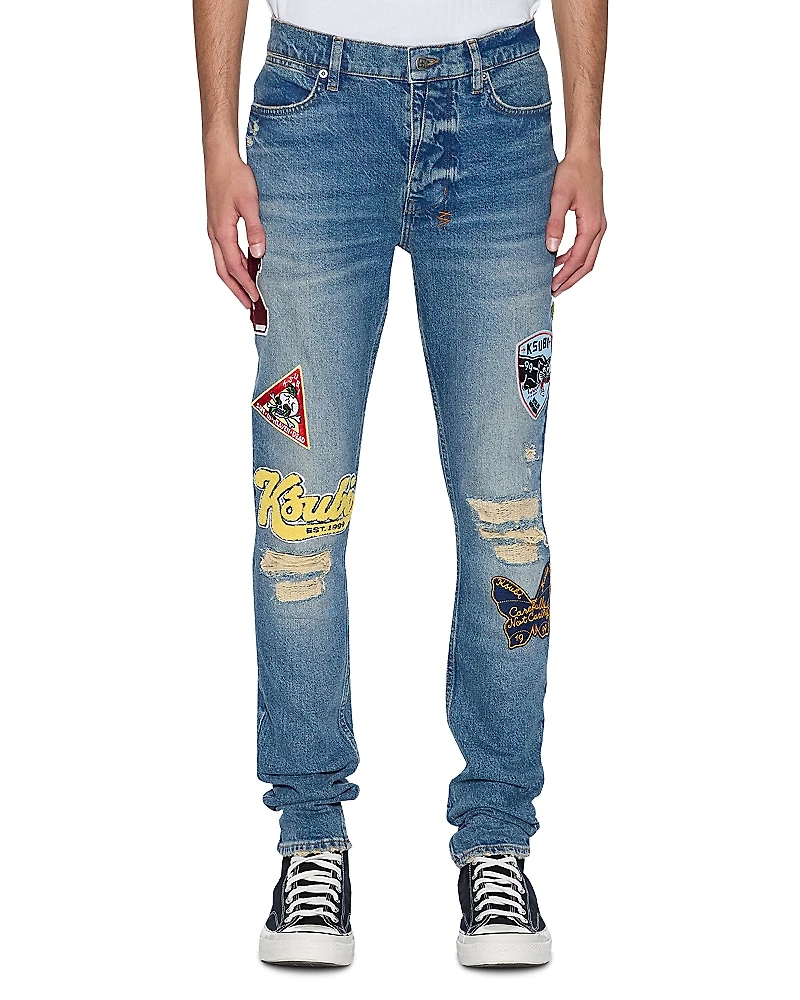 Ksubi Van Winkle Rodeo Patched Skinny Fit Jeans