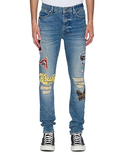 Ksubi Van Winkle Rodeo Patched Skinny Fit Jeans