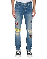 Ksubi Van Winkle Rodeo Patched Skinny Fit Jeans