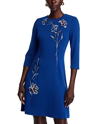 Misook Floral Embroidered Dress
