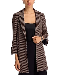 Misook Jacquard Knit Three Quarter Sleeve Jacket