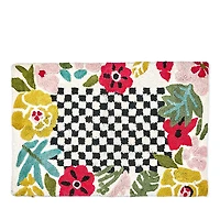 MacKenzie-Childs Flower Checkerboard Bath Rug, 24 x 36
