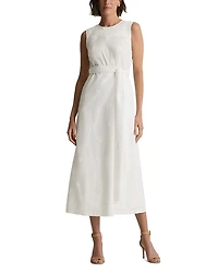 St. John Floral Sequin Embroidery Dress